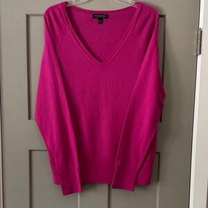 Banana Republic Vibrant Pink V-Neck Sweater